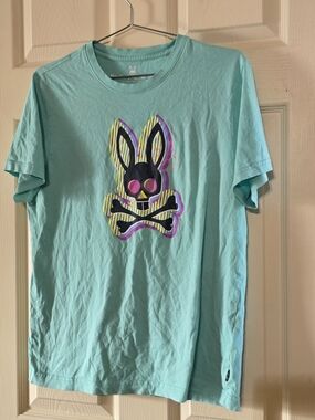 Psycho Bunny Aqua Bunny Skull Short-Sleeve Tee